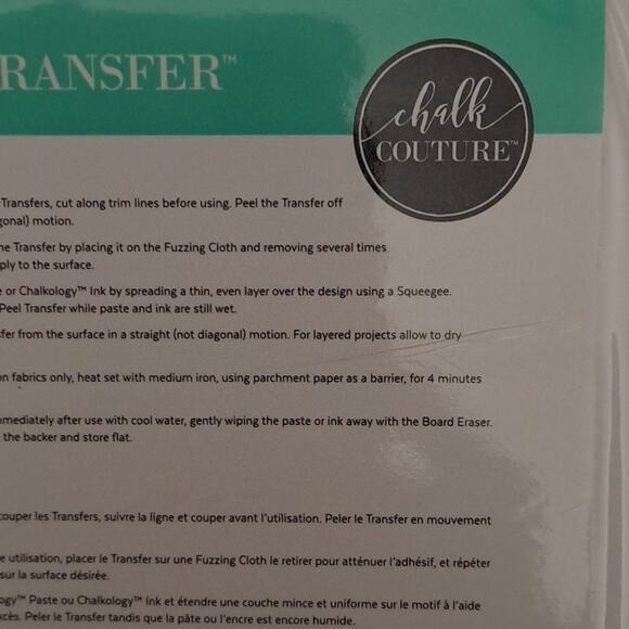 Chalk Couture Transfer Reusable NWT - Picture 4 of 4